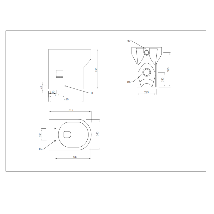 Back to Wall Rimless Comfort Height Toilet with Soft Close Seat - Pendle