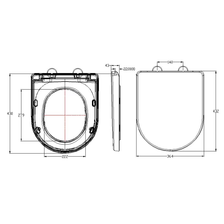 Back to Wall Rimless Comfort Height Toilet with Soft Close Seat - Pendle