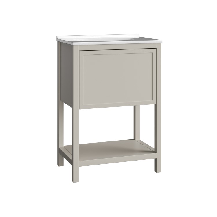 600mm Beige Freestanding Vanity Unit with Basin - Perla