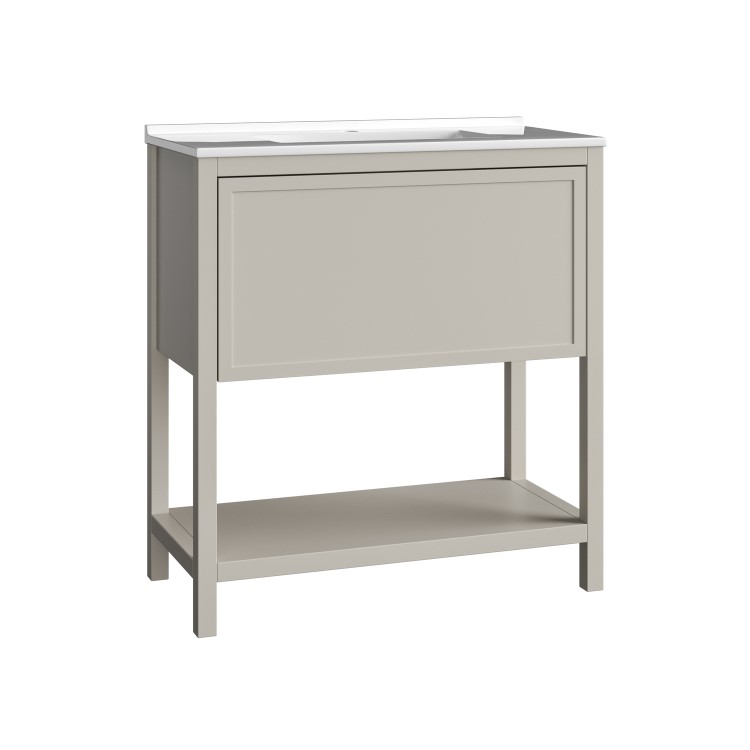 800mm Beige Freestanding Vanity Unit with Basin - Perla