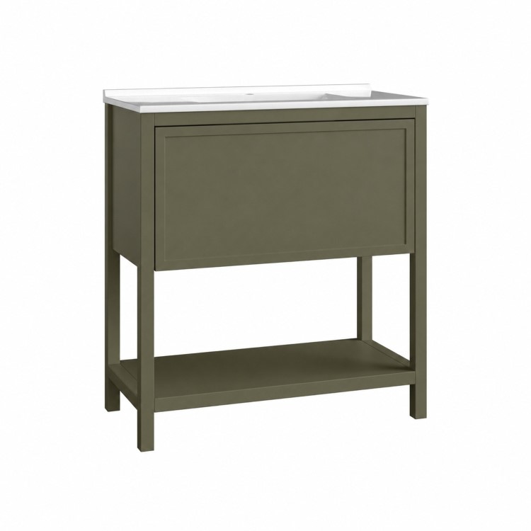 800mm Green Freestanding Vanity Unit with Basin - Perla