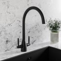TAMDLMB Matt Black Dual Lever Monobloc Kitchen Mixer Tap – Enza Tamara