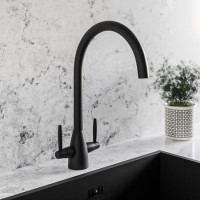 ONLY OPENED - Enza Tamara Dual Lever Monobloc Mixer Kitchen Tap - Black