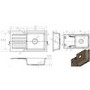 Single Bowl Beige Composite Inset Kitchen Sink with Reversible Drainer - Enza Phoebe