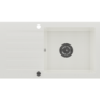 Single Bowl White Inset Granite Composite Kitchen Sink with Reversible Drainer -  Enza Phoebe