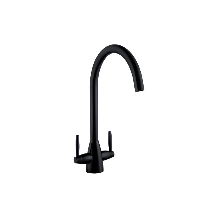 Matt Black Dual Lever Monobloc Kitchen Mixer Tap – Enza Tamara