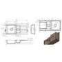 1.5 Bowl Black Inset Granite Composite Kitchen Sink with Reversible Drainer - Enza Phoebe