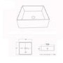 600mm Wood Effect Wall Hung Countertop Vanity Unit with Black Rectangular Basin and Shelf – Porto
