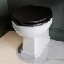 Back to Wall Traditional Toilet with Black Wooden Soft Close Seat - Park Royal