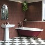 Burgandy Freestanding Single Ended Bath with Bronze Feet 1670 x 740mm - Park Royal