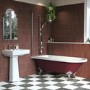Burgandy Freestanding Single Ended Shower Bath with Chrome Screen & Feet 1670 x 740mm - Park Royal