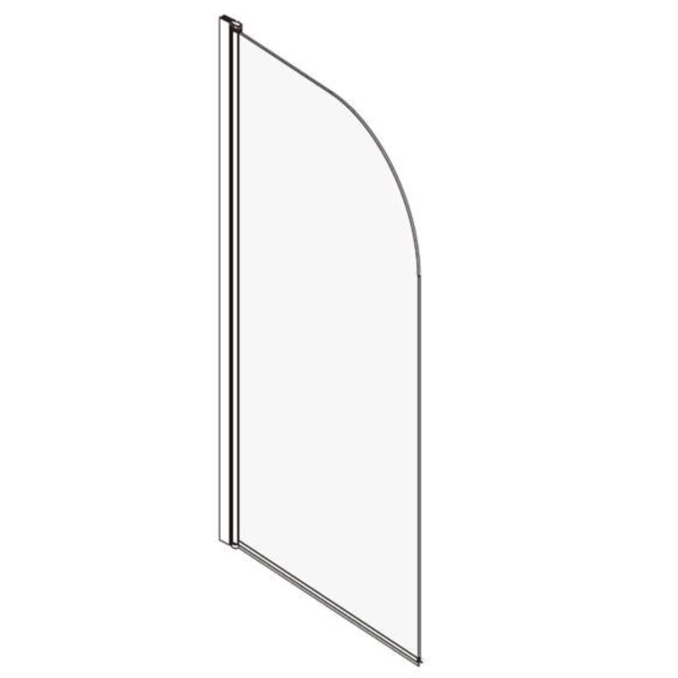 Burgandy Freestanding Single Ended Shower Bath with Chrome Screen & Feet 1670 x 740mm - Park Royal