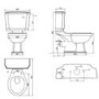 Traditional Close Coupled Toilet with Wooden Soft Close Seat & Brushed Brass Handle - Park Royal