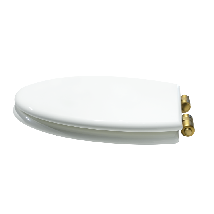 Traditional Close Coupled Toilet with Wooden Soft Close Seat & Brushed Brass Handle - Park Royal