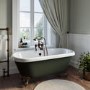 Freestanding Dark Green Double Ended Roll Top Bath with Bronze Feet 1515 x 740mm - Park Royal