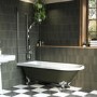 Dark Green Freestanding Single Ended Shower Bath with Chrome Screen & Feet 1670 x 740mm - Park Royal
