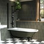 Dark Green Freestanding Single Ended Shower Bath with Black Screen & Feet 1670 x 740mm - Park Royal