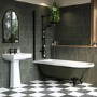 Dark Green Freestanding Single Ended Shower Bath with Black Screen & Feet 1670 x 740mm - Park Royal