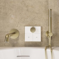 Brushed Brass 2 Outlet Concealed Mixer Shower Set With Bath Filler Spout & Hand Shower - Priya