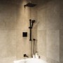 Black 3 Outlet Concealed Mixer Shower Set With Bath Filler Spout & Hand Shower with Slide Rail Kit - Priya