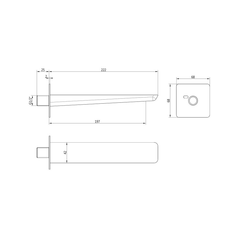 Black 3 Outlet Concealed Mixer Shower Set With Bath Filler Spout & Hand Shower with Slide Rail Kit - Priya