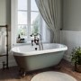 Freestanding Light Green Double Ended Roll Top Bath with Bronze Feet 1515 x 740mm - Park Royal