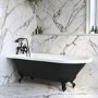 Black Freestanding Single Ended Bath with Black Feet 1670 x 740mm - Park Royal