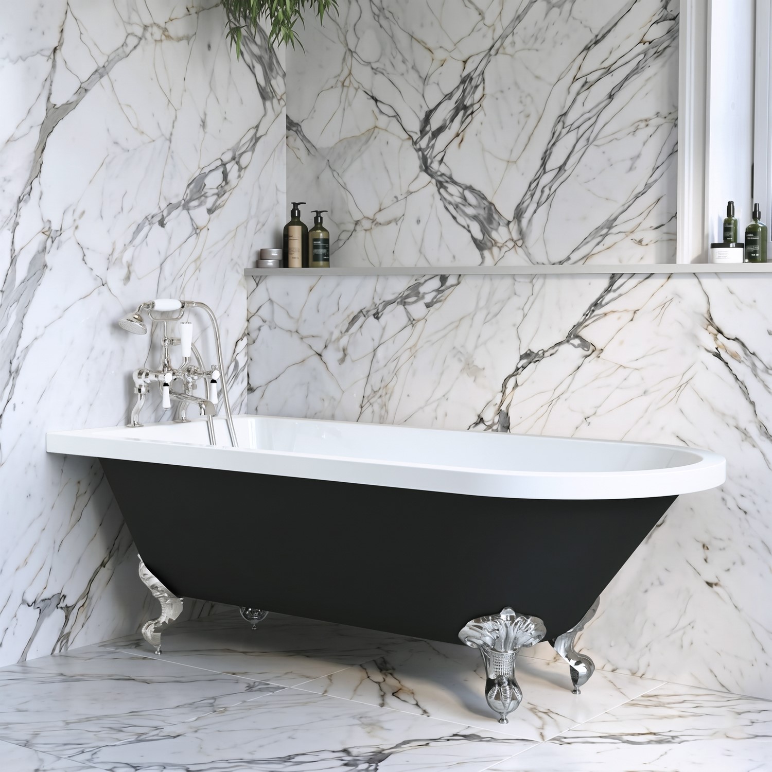 Freestanding Single Ended Bath Chrome Feet 1670 x 740mm