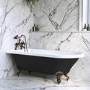 Black Freestanding Single Ended Bath with Bronze Feet 1670 x 740mm - Park Royal