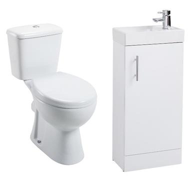 Essence 400mm Basin Unit & Toilet Bathroom Suite