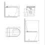 Matt Black Back To Wall Smart Bidet Japanese Toilet With Black Glass Cabinet, Frame, Cistern & Pneumatic Dual Flush Button - Purificare