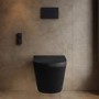 Matt Black Wall Hung Smart Bidet Japanese Toilet & 1160mm Frame Cistern and Matt Black Mechanical Flush Plate - Purificare