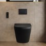 Matt Black Wall Hung Smart Bidet Japanese Toilet & 820mm Frame Cistern with Matt Black Pneumatic Flush Plate - Purificare
