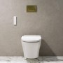 Wall Hung Smart Bidet Japanese Toilet with Heated Seat & 1160mm Frame Cistern and Brass Pneumatic Flush Plate - Purificare