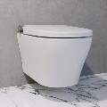 Wall Hung Smart Bidet Japanese Toilet with Heated Seat & 1160mm Frame Cistern and Black Pneumatic Flush Plate - Purificare