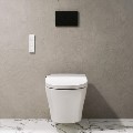Wall Hung Smart Bidet Japanese Toilet with Heated Seat & 1160mm Frame Cistern and Black Pneumatic Flush Plate - Purificare