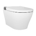 Wall Hung Smart Bidet Japanese Toilet with Heated Seat & 1160mm Frame Cistern and Black Pneumatic Flush Plate - Purificare