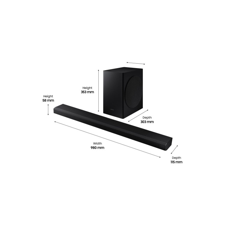 Samsung QE55Q70TATXXU 55" 4K Ultra HD Smart QLED TV with Soundbar and Subwoofer