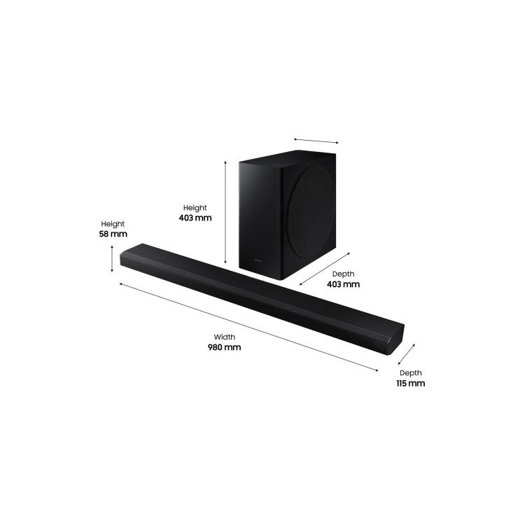 Samsung QE65Q800TATXXU 65" 8K Ultra Sharp HD HDR10+ Smart QLED TV with Soundbar & Subwoofer