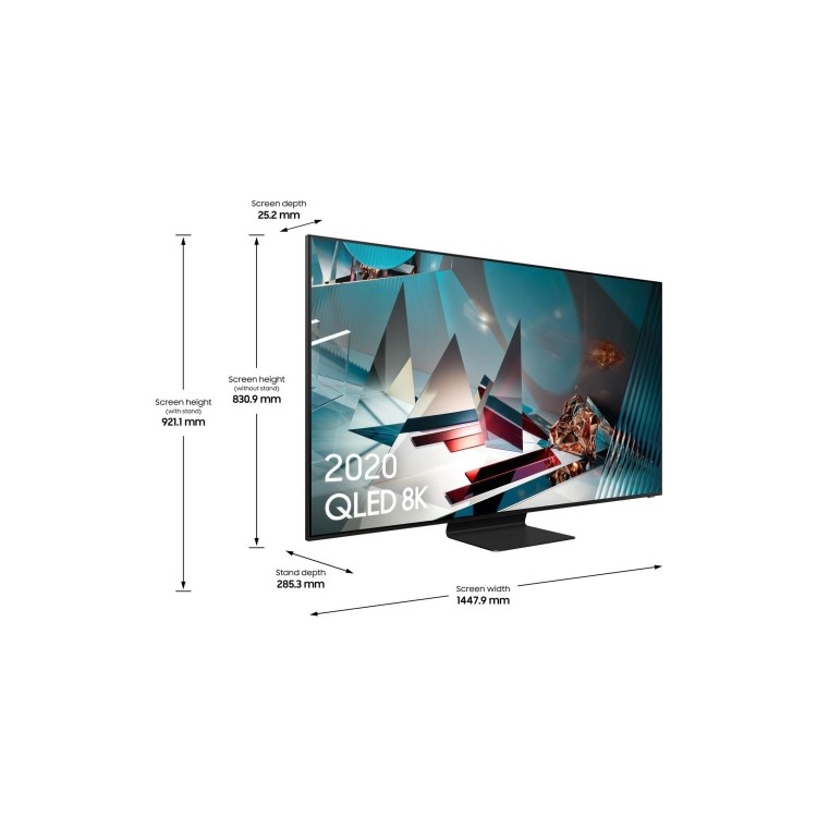 Samsung QE65Q800TATXXU 65" 8K Ultra Sharp HD HDR10+ Smart QLED TV with Soundbar & Subwoofer