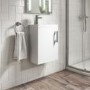 900mm Quadrant Shower Suite with White 400mm Wall Hung Vanity Unit  Toilet & Tray - Ashford