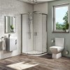 900mm Quadrant Shower Suite with Grey 400mm Wall Hung Vanity Unit  Toilet &amp; Tray - Ashford