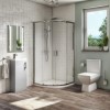 900 x 900 Quadrant Shower Suite with 400mm Grey Vanity Unit and Toilet - Ashford