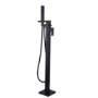 Black basin tap and freestanding bath filler tap pack - Quadra
