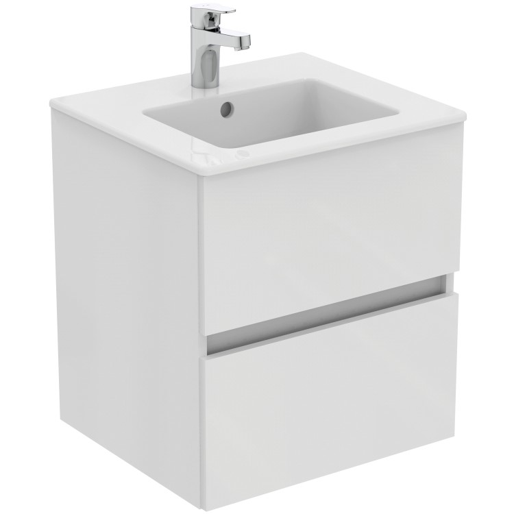 Ideal Standard Eurovit+ 500mm White Wall Hung Vanity Unit with Basin