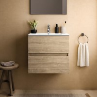 Ideal Standard Eurovit+ 500mm Oak Wall Hung Vanity Unit with Basin