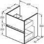 Ideal Standard Eurovit+ 500mm Oak Wall Hung Vanity Unit with Basin