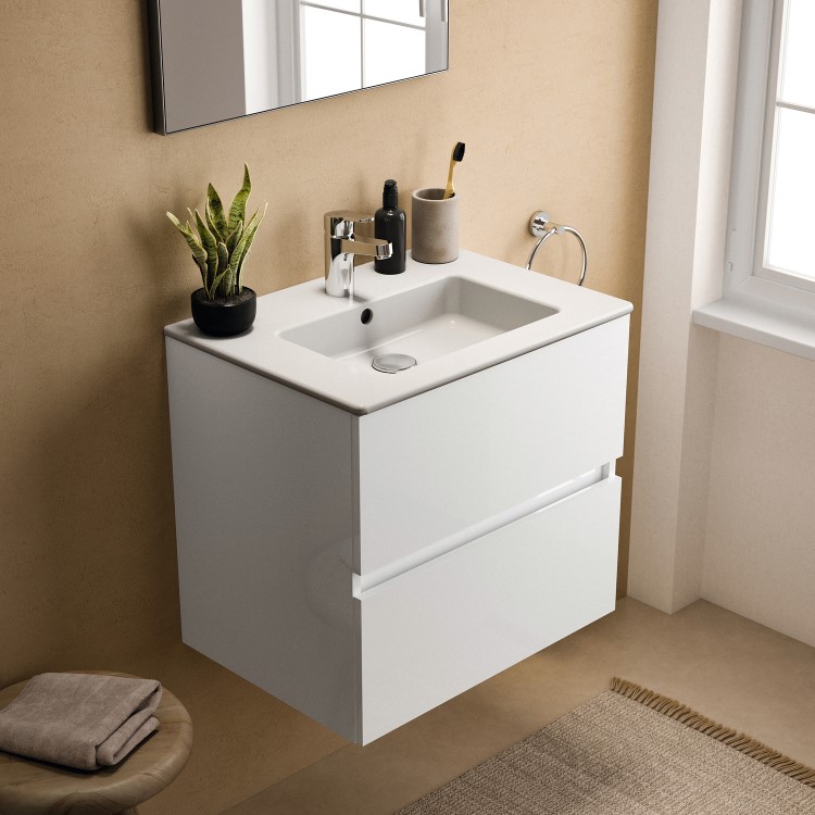 Ideal Standard Eurovit 600mm+ White Wall Hung Vanity Unit with Basin