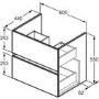 Ideal Standard Eurovit+ 600mm Oak Wall Hung Vanity Unit with Basin