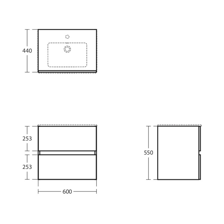 Ideal Standard Eurovit+ 600mm Oak Wall Hung Vanity Unit with Basin
